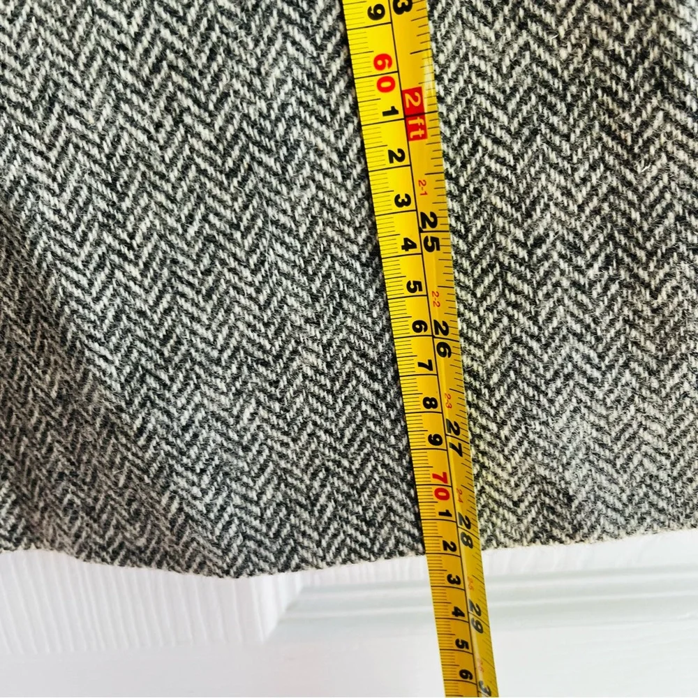 Vintage 70’s\80’s Prestige Boston Classic Gray Wool Blend Herringbone Skirt 10
